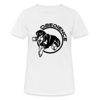 453 Dobermann Obedience - Frauen T-Shirt atmungsaktiv - Weiß - Vorne - AI Model Female 172 dark (172cm)