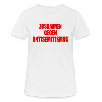 zusammen gegen antisemitismus - Frauen T-Shirt atmungsaktiv - Weiß - Vorne - AI Model Female 172 dark (172cm)