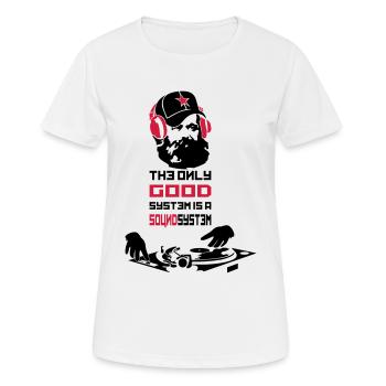 marx - Frauen T-Shirt atmungsaktiv - Weiß - Vorne - AI Model Female 172 dark (172cm)