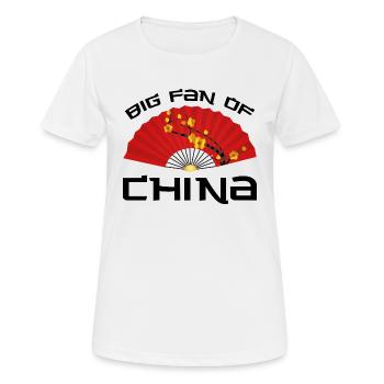 Grand fan de chine - T-shirt respirant Femme - blanc - Devant - AI Model Female 172 dark (172cm)