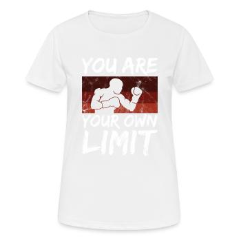 Boxen Sport Spruch du bist dein limit Mindset - Frauen T-Shirt atmungsaktiv - Weiß - Vorne - AI Model Female 172 dark (172cm)