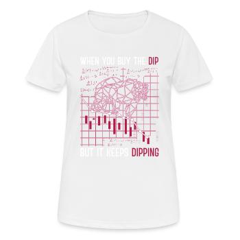 Lorsque vous achetez la trempette, mais qu’elle continue à plonger l’échange - T-shirt respirant Femme - blanc - Devant - AI Model Female 172 dark (172cm)