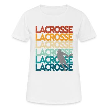 Lacrosse Retro Vintage Sunset - T-shirt respirant Femme - blanc - Devant - AI Model Female 172 dark (172cm)