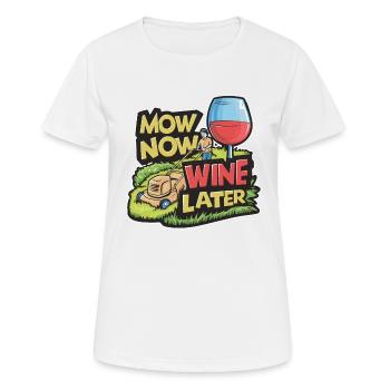 Tondre maintenant Vin plus tard Pelouse Tondre l’herbe - T-shirt respirant Femme - blanc - Devant - AI Model Female 172 dark (172cm)