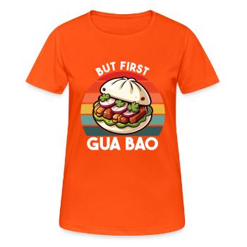 Gua Bao Asian Food Lover China Vietnam Japan - Women's Breathable T-Shirt - neon orange - Front - AI Model Female 172 dark (172cm)