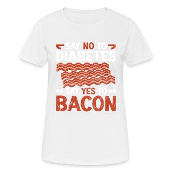 Cétogène Musculation Régime Keto Bacon Protéines - T-shirt respirant Femme - blanc - Devant - AI Model Female 172 dark (172cm)
