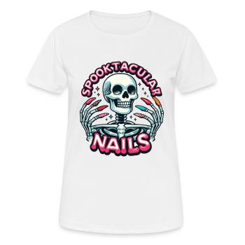 Spooktacular Nails Nail Tech Esthéticienne Nail Tech - T-shirt respirant Femme - blanc - Devant - AI Model Female 172 dark (172cm)