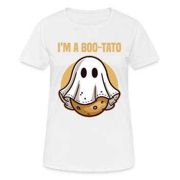 Ich bin ein Boo-Tato Lustige Kartoffel Halloween Kostüm Ghos - Frauen T-Shirt atmungsaktiv - Weiß - Vorne - AI Model Female 172 dark (172cm)