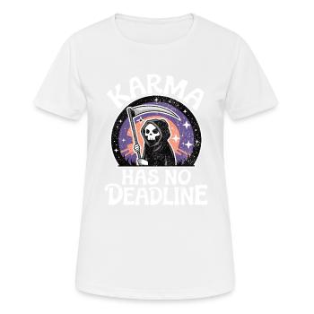 Karma hat keine Frist Schicksal Schicksal Balance - Frauen T-Shirt atmungsaktiv - Weiß - Vorne - AI Model Female 172 dark (172cm)