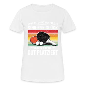 Meine Netz- und Kantenbälle sind kein Glück - Frauen T-Shirt atmungsaktiv - Weiß - Vorne - AI Model Female 172 dark (172cm)