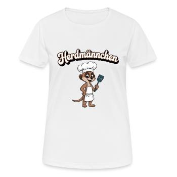 Herdmännchen Erdmännchen Wortwitz Koch - Frauen T-Shirt atmungsaktiv - Weiß - Vorne - AI Model Female 172 dark (172cm)
