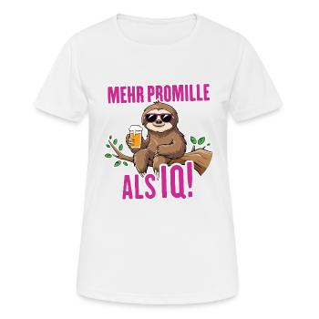 Mehr Promille als IQ Saufen Bier Alkohol Party Fau - Frauen T-Shirt atmungsaktiv - Weiß - Vorne - AI Model Female 172 dark (172cm)