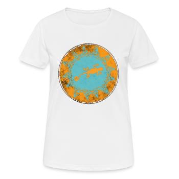 "Baleares spain" (beidseitig bedruckt!) - Frauen T-Shirt atmungsaktiv - Weiß - Vorne - AI Model Female 172 dark (172cm)