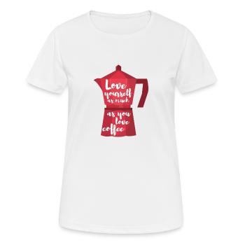 Coffee Love - Frauen T-Shirt atmungsaktiv - Weiß - Vorne - AI Model Female 172 dark (172cm)