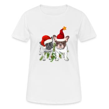 French Bulldog Christmas - Women's Breathable T-Shirt - white - Front - AI Model Female 172 dark (172cm)