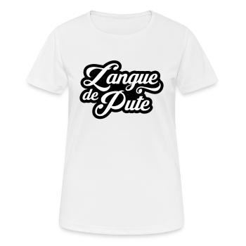 langue de tchoin - T-shirt respirant Femme - blanc - Devant - AI Model Female 172 dark (172cm)