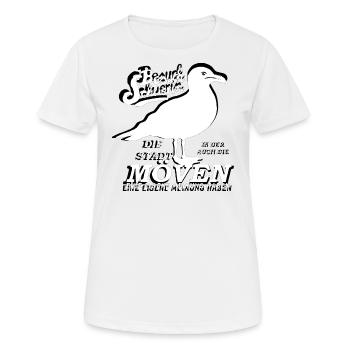 Mouettes de Schwerin – Des oiseaux fiers et de caractère - T-shirt respirant Femme - blanc - Devant - AI Model Female 172 dark (172cm)