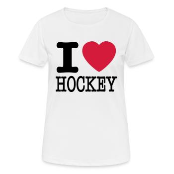 i love hockey / I heart hockey - T-shirt respirant Femme - blanc - Devant - AI Model Female 172 dark (172cm)