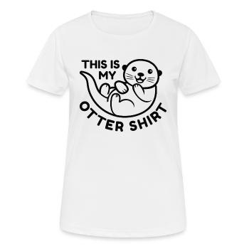 Das ist mein Otter Shirt - Frauen T-Shirt atmungsaktiv - Weiß - Vorne - AI Model Female 172 dark (172cm)