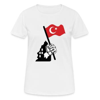 Türkei Türkiye türkische Flagge - Frauen T-Shirt atmungsaktiv - Weiß - Vorne - AI Model Female 172 dark (172cm)