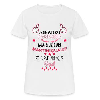 Ma Martiniquaise Parfaite Humour Cadeau Femme - T-shirt respirant Femme - blanc - Devant - AI Model Female 172 dark (172cm)