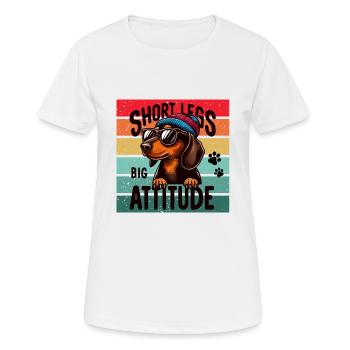 Teckel Chien Bonnet Lunettes de soleil Quatre pattes Drôle - T-shirt respirant Femme - blanc - Devant - AI Model Female 172 dark (172cm)