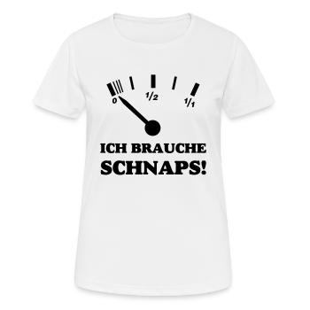 ICH BRAUCHE SCHNAPS - Frauen T-Shirt atmungsaktiv - Weiß - Vorne - AI Model Female 172 dark (172cm)