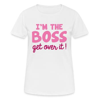 Je suis le patron Get Over It - T-shirt respirant Femme - blanc - Devant - AI Model Female 172 dark (172cm)