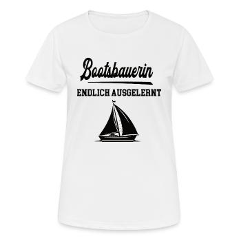 Bootsbauerin Ausbildung Bestanden Azubi Schiffbau - Frauen T-Shirt atmungsaktiv - Weiß - Vorne - AI Model Female 172 dark (172cm)
