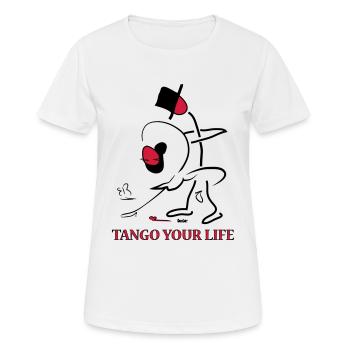 Strichmännchen - GogoLore tango your life - Frauen T-Shirt atmungsaktiv - Weiß - Vorne - AI Model Female 172 dark (172cm)