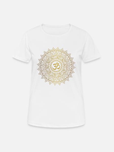 Goldenes Mandala mit Om. Yoga, Meditation. - Frauen T-Shirt atmungsaktiv - Weiß