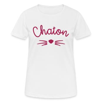Chaton - T-shirt respirant Femme - blanc - Devant - AI Model Female 172 dark (172cm)