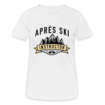 Skilehrer apres - Frauen T-Shirt atmungsaktiv - Weiß - Vorne - AI Model Female 172 dark (172cm)