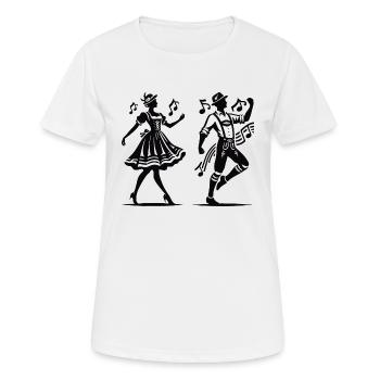 Volksmusik Design für den Fan der Tradition - Frauen T-Shirt atmungsaktiv - Weiß - Vorne - AI Model Female 172 dark (172cm)
