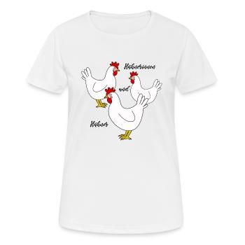 Hühner, Huhn - Frauen T-Shirt atmungsaktiv - Weiß - Vorne - AI Model Female 172 dark (172cm)