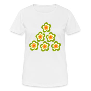 70s Flower Pattern Retro Hippie Flowers Power - Women's Breathable T-Shirt - white - Front - AI Model Female 172 dark (172cm)