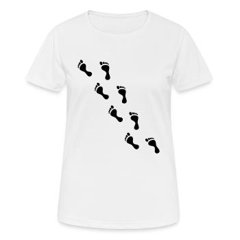 empreinte de pied - T-shirt respirant Femme - blanc - Devant - AI Model Female 172 dark (172cm)