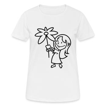 vl046a_blumenkind_1c - Frauen T-Shirt atmungsaktiv - Weiß - Vorne - AI Model Female 172 dark (172cm)