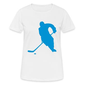 ice hockey - Women's Breathable T-Shirt - white - Front - AI Model Female 172 dark (172cm)