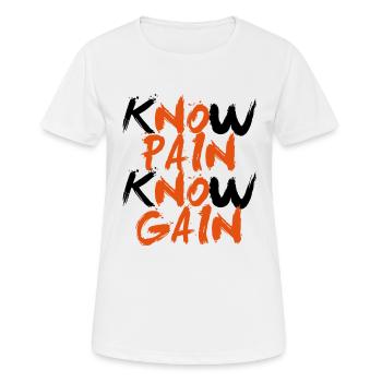 No Pain No Gain - Women's Breathable T-Shirt - white - Front - AI Model Female 172 dark (172cm)