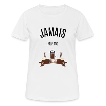 Jamais sans ma brune - T-shirt respirant Femme - blanc - Devant - AI Model Female 172 dark (172cm)