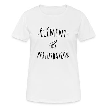 élément perturbateur - T-shirt respirant Femme - blanc - Devant - AI Model Female 172 dark (172cm)