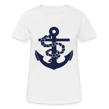 Anchor - Frauen T-Shirt atmungsaktiv - Weiß - Vorne - AI Model Female 172 dark (172cm)
