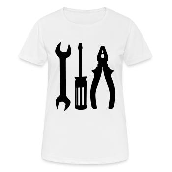Outil mécanique - T-shirt respirant Femme - blanc - Devant - AI Model Female 172 dark (172cm)