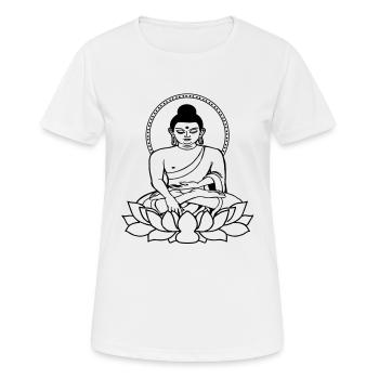 Buddha sitting - T-shirt respirant Femme - blanc - Devant - AI Model Female 172 dark (172cm)