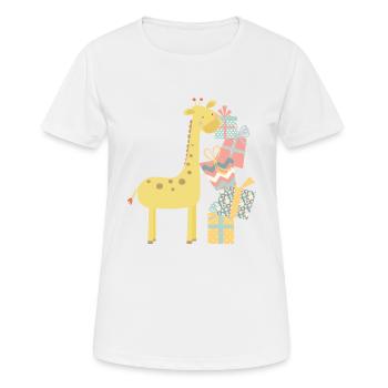 Girafe - T-shirt respirant Femme - blanc - Devant - AI Model Female 172 dark (172cm)