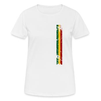 Reggae streifen - Frauen T-Shirt atmungsaktiv - Weiß - Vorne - AI Model Female 172 dark (172cm)