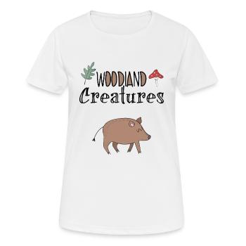 wild boar - Women's Breathable T-Shirt - white - Front - AI Model Female 172 dark (172cm)