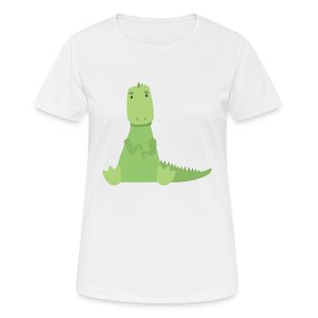 T-Rex - Frauen T-Shirt atmungsaktiv - Weiß - Vorne - AI Model Female 172 dark (172cm)