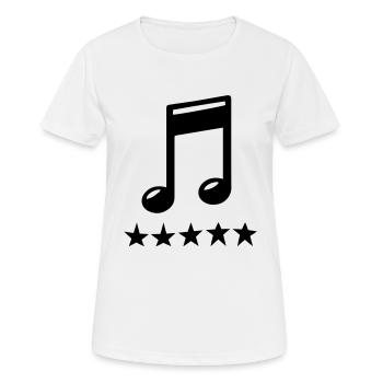 music - Women's Breathable T-Shirt - white - Front - AI Model Female 172 dark (172cm)